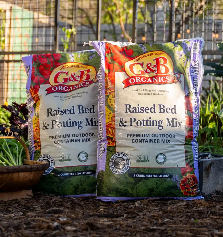 bags of soil in garden