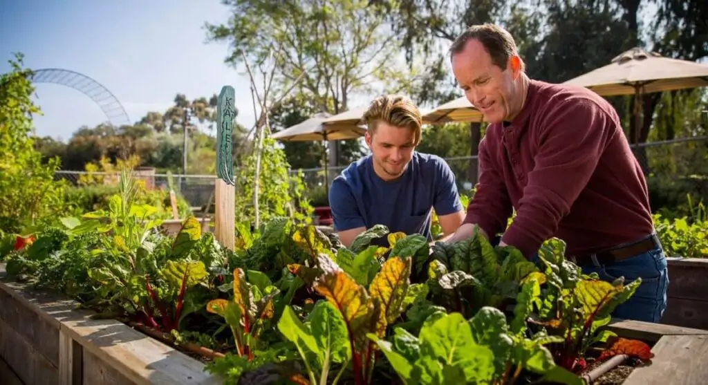 two men in garden