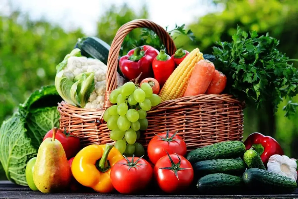 basket of fruits and vegetables