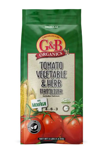 g&b tomato vegetable and herb fertilizer with microalgae